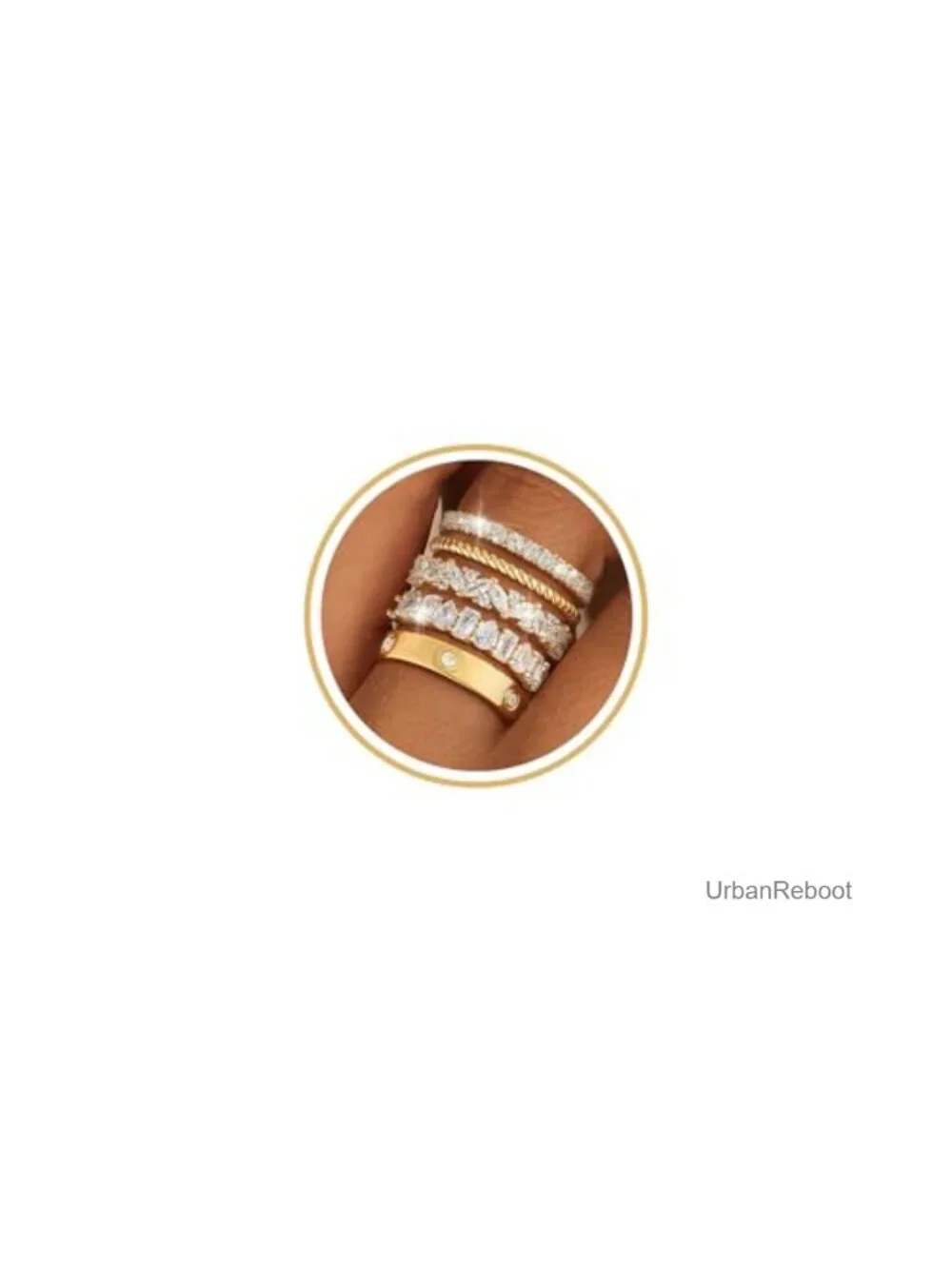 14K Gold Plated Stackable Rings Set Non Tarnish Layering Dainty